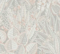 Vliestapete Tropisch Floral Grau Beige Creme 39653-4