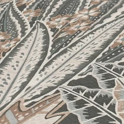 Vliestapete Tropisch Floral Schwarz Grau Braun 39653-3