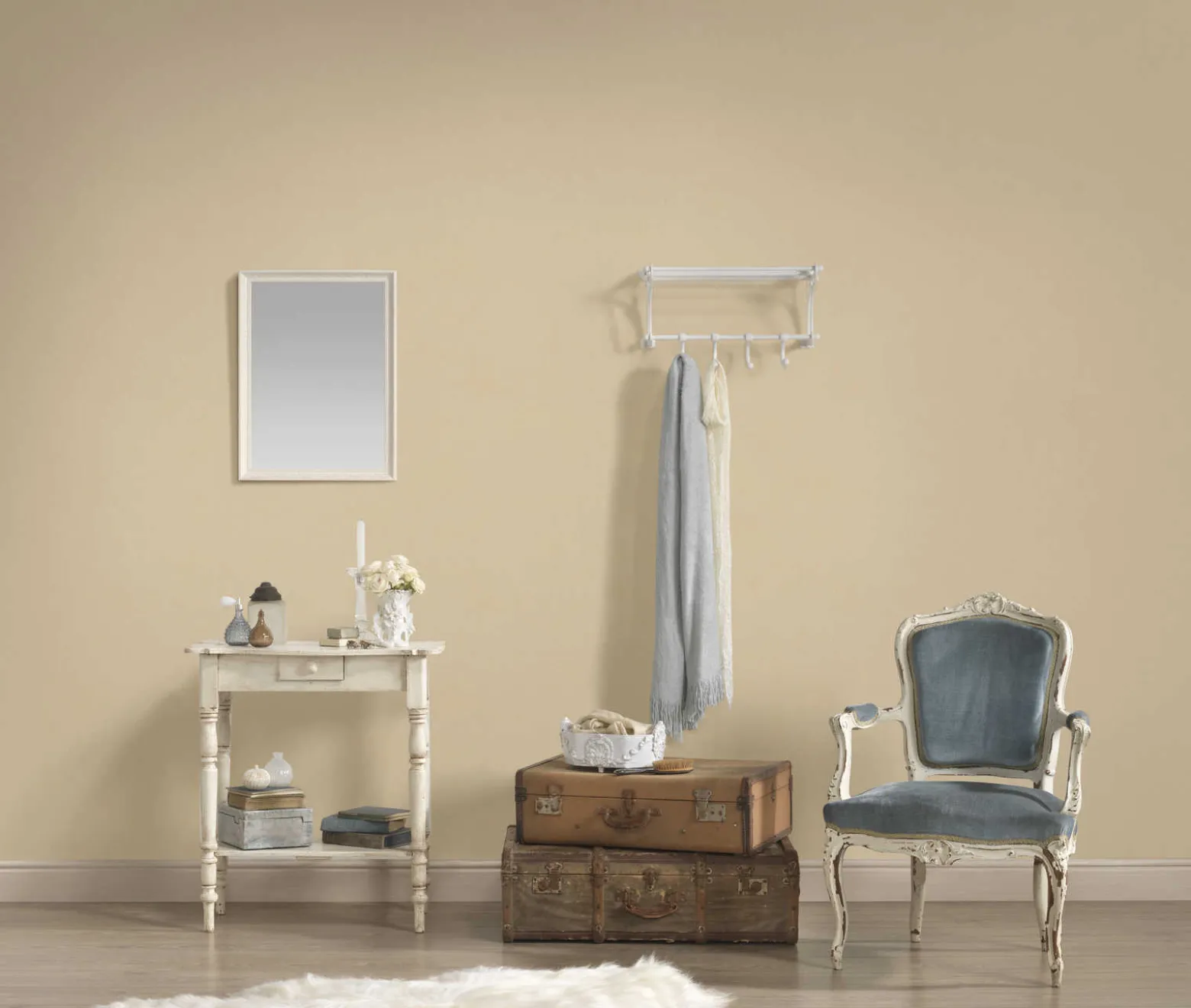 Vliestapete Uni-Design Einfarbig creme-gelb 38361-7