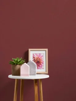 Vliestapete Uni-Design Einfarbig dunkelrot 38363-1