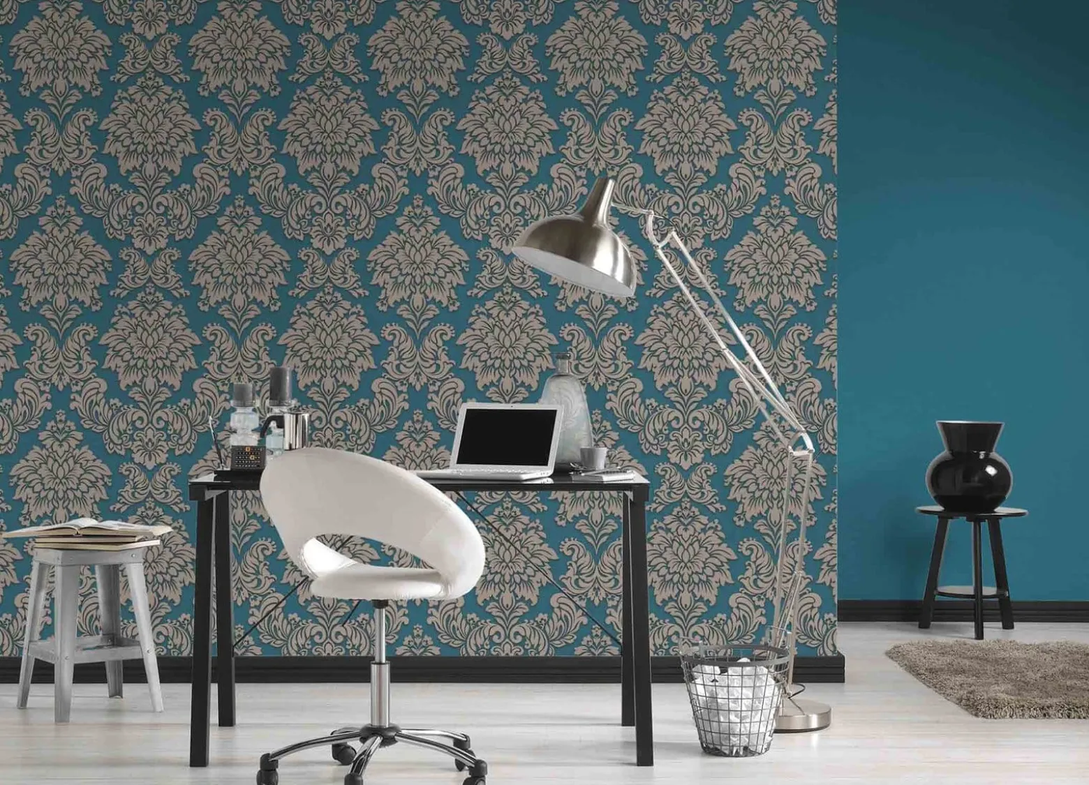 Vliestapete Uni-Design Strukturiert blau 36899-6