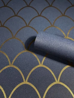 Vliestapete Uni Glitzer blau Marburg 32732