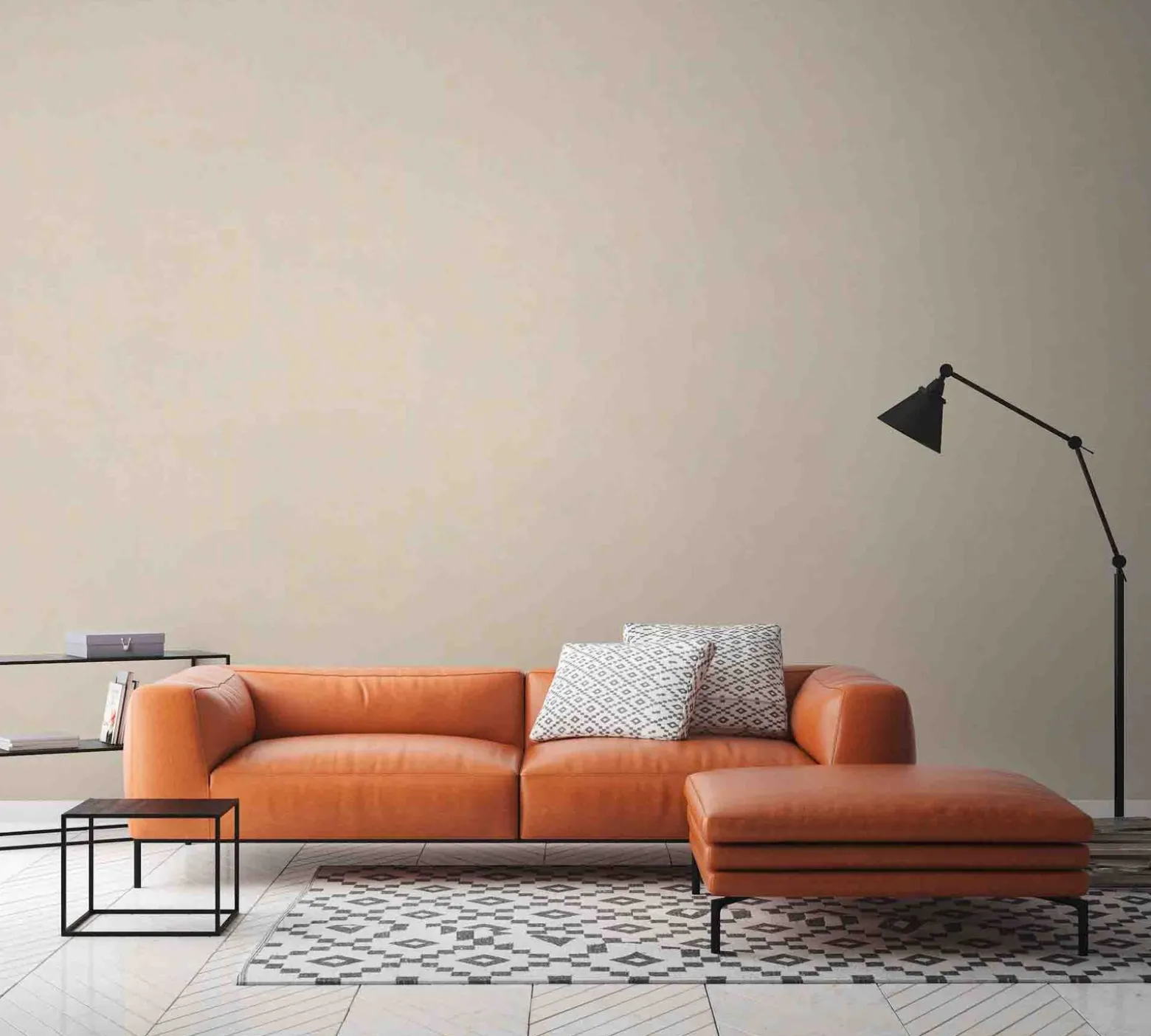 Vliestapete Uni grau-beige 37656-7