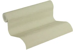 Vliestapete Uni meliert grün beige 37430-3