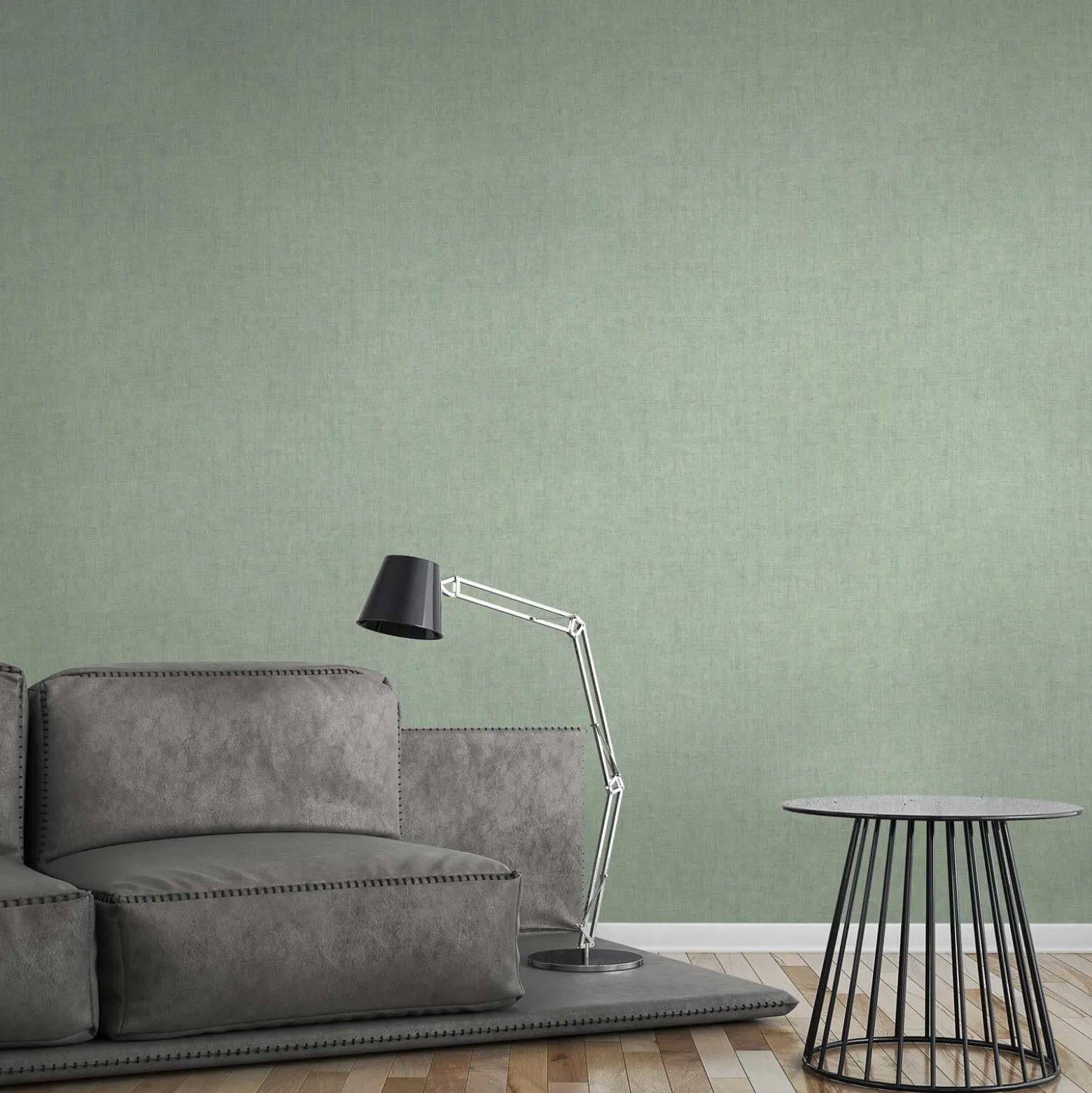 Vliestapete Uni meliert mintgrün silber metallic 32261-9