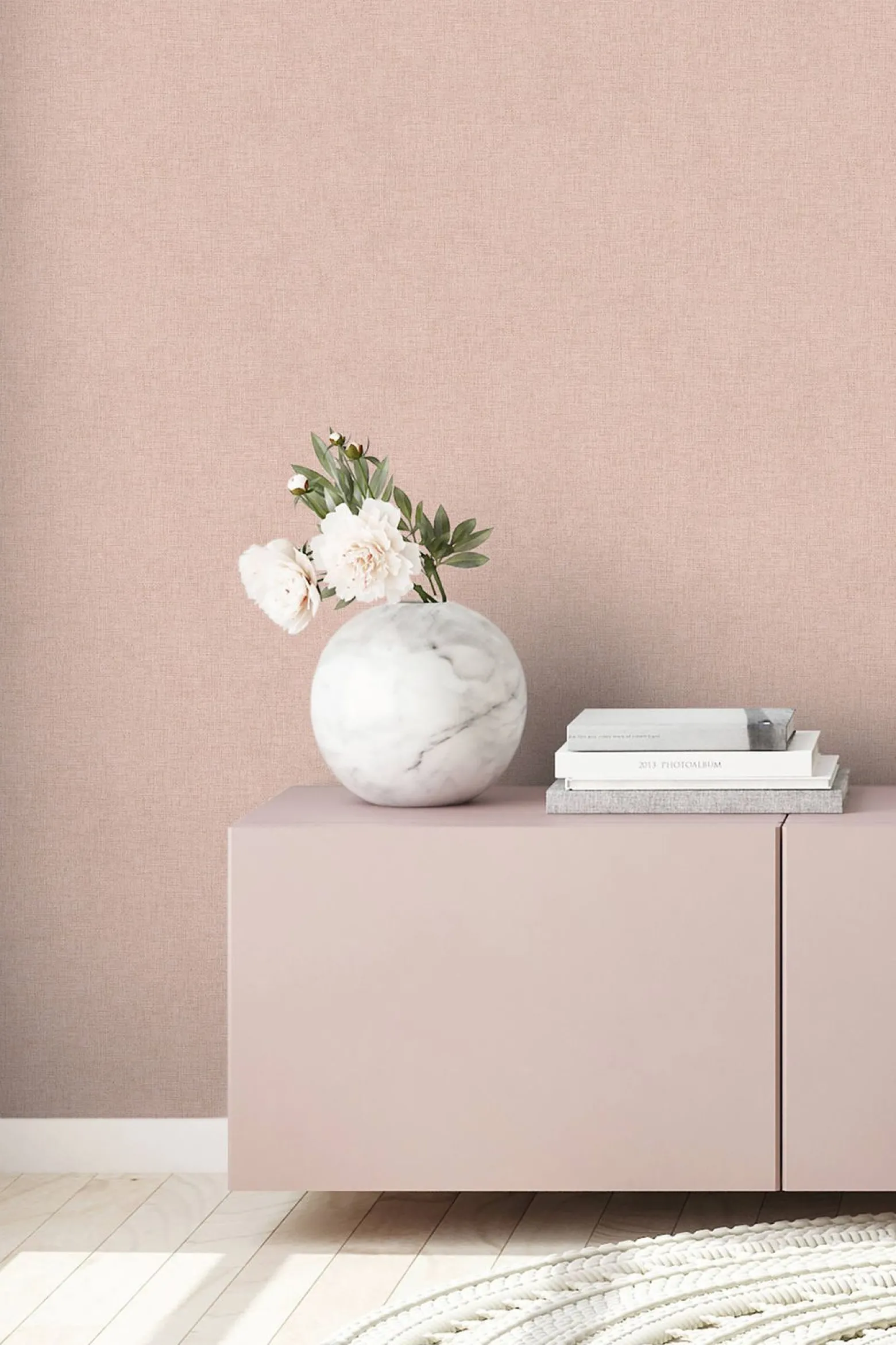 Vliestapete Uni meliert rosa beige 37430-1