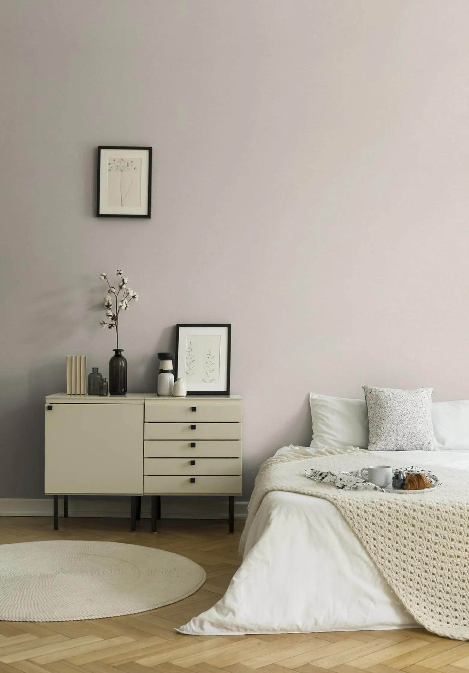 Vliestapete Uni Meliert Struktur Creme Grau 38925-6