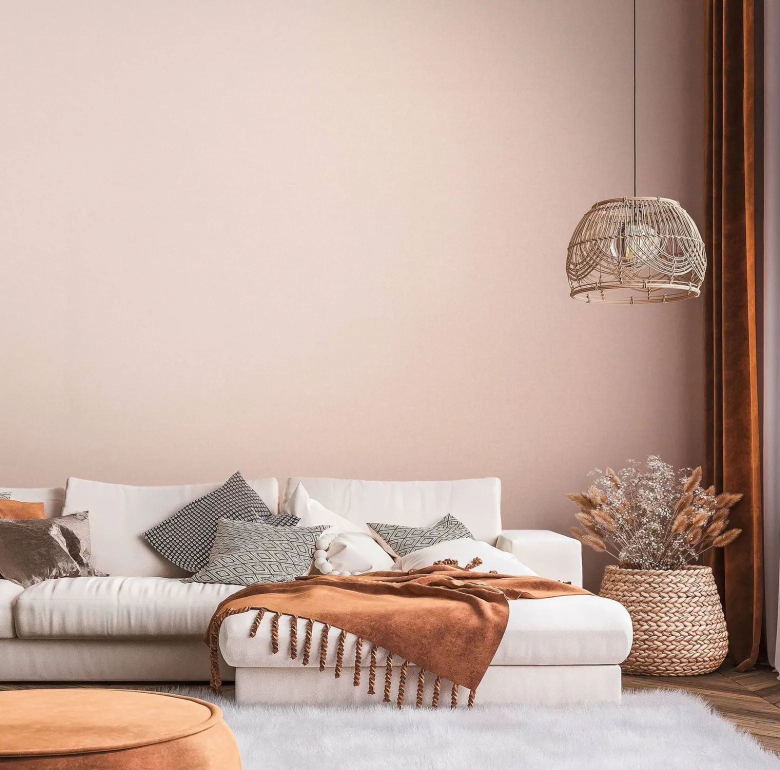 Vliestapete Uni Meliert Struktur Rosa 39353-3