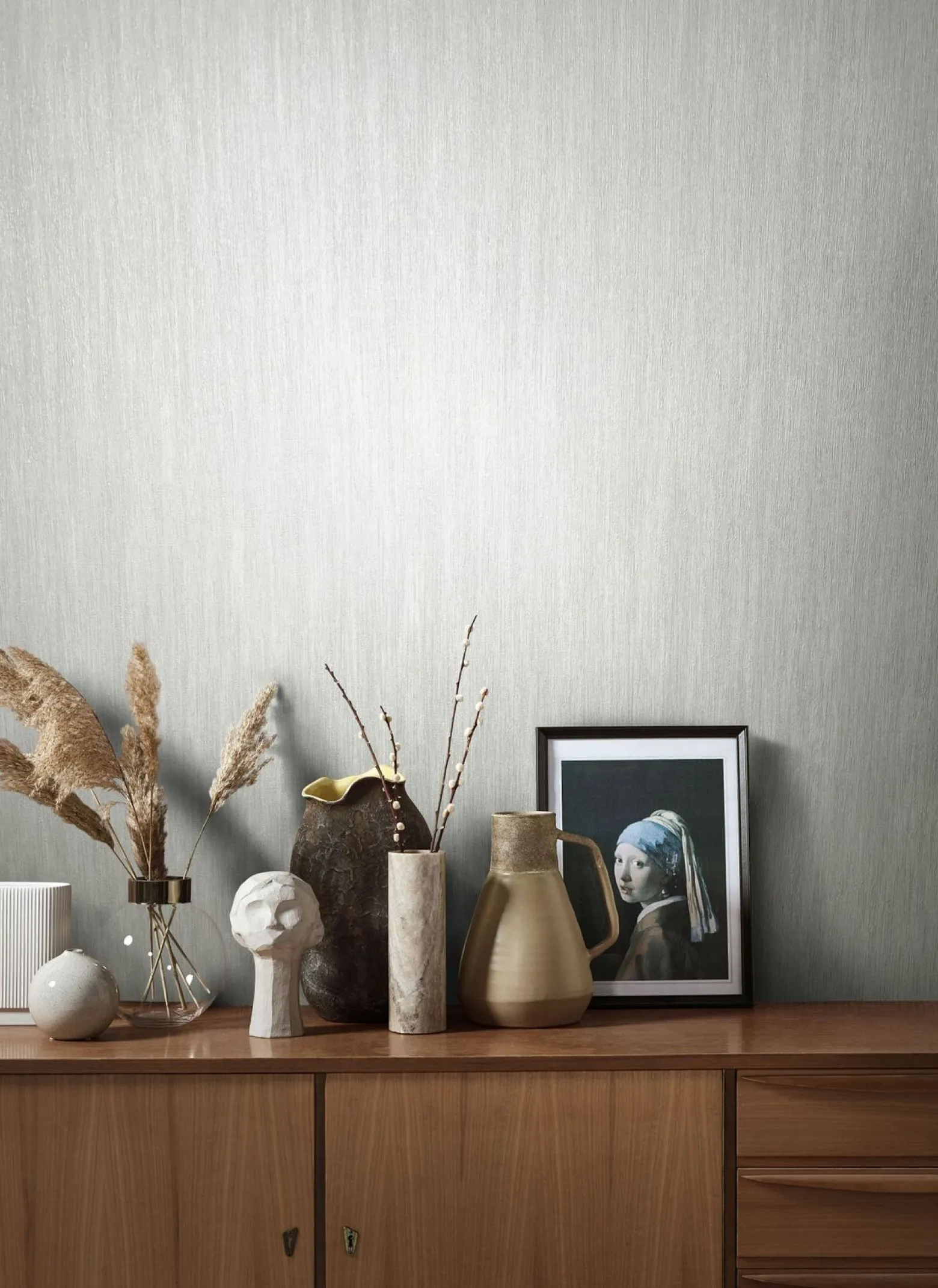 Vliestapete Uni Meliert weiß-grau silber metallic 85758