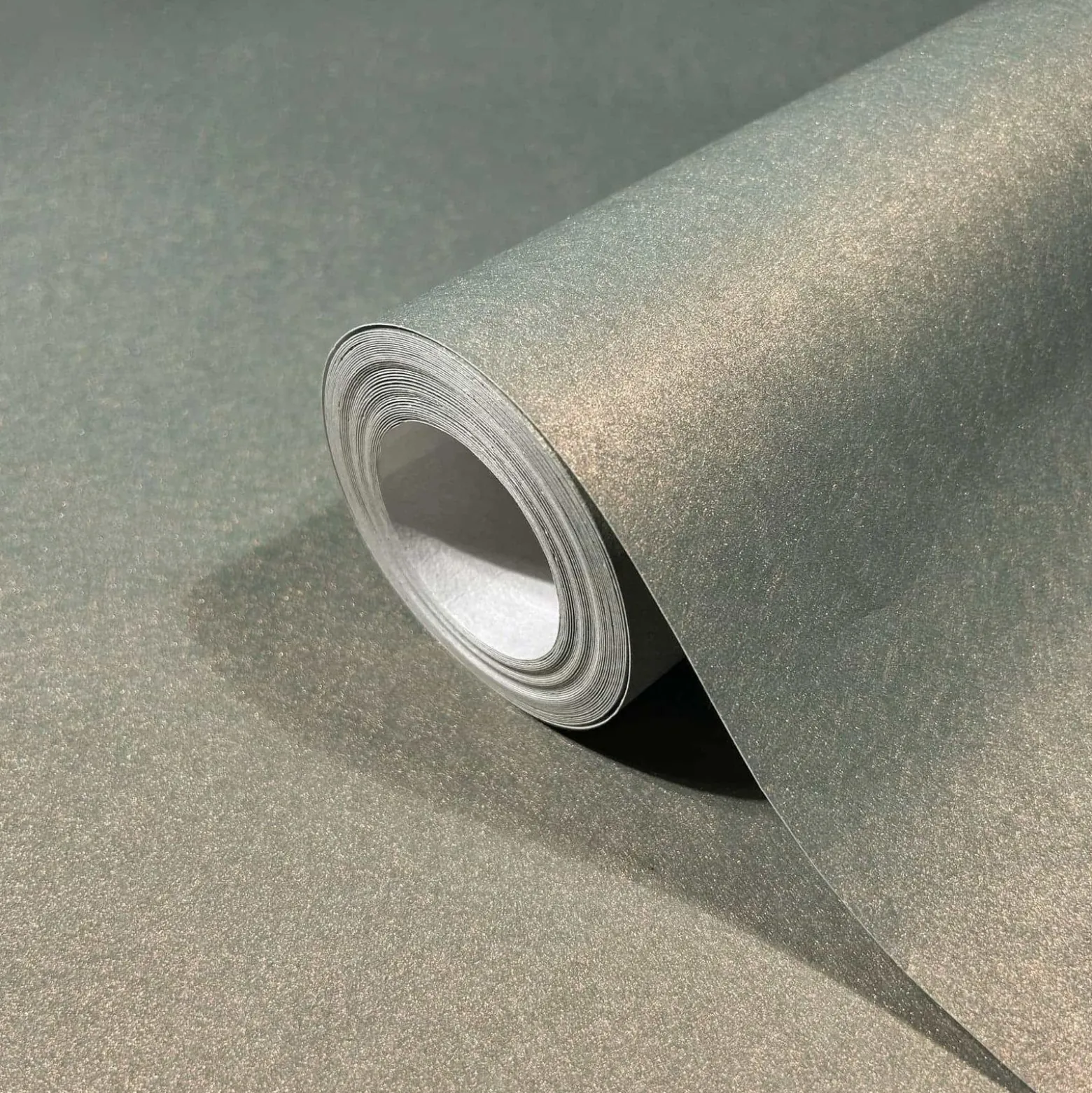 Vliestapete Uni Metall Optik Grün Gold Glitzer 86563