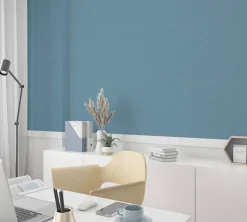 Vliestapete Uni Metall Struktur Optik Blau 47632