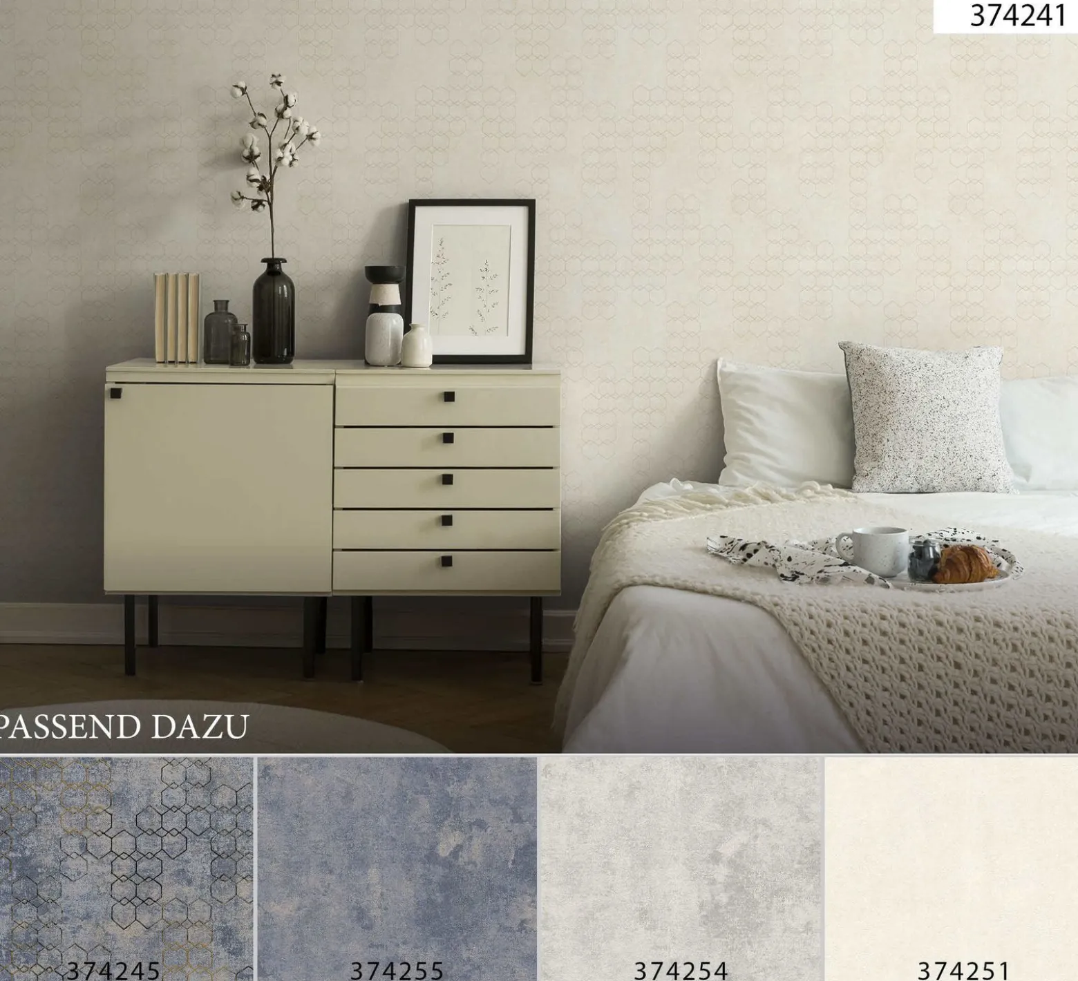 Vliestapete Uni mit Struktur creme Glanz 37425-1