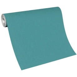 Vliestapete Uni Modern Textil Optik Türkis 10393-43