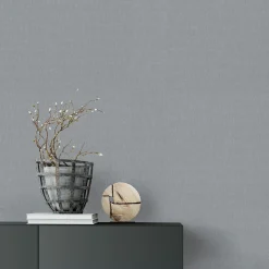 Vliestapete Uni Modern Textil Optik Dunkelgrau 10393-34
