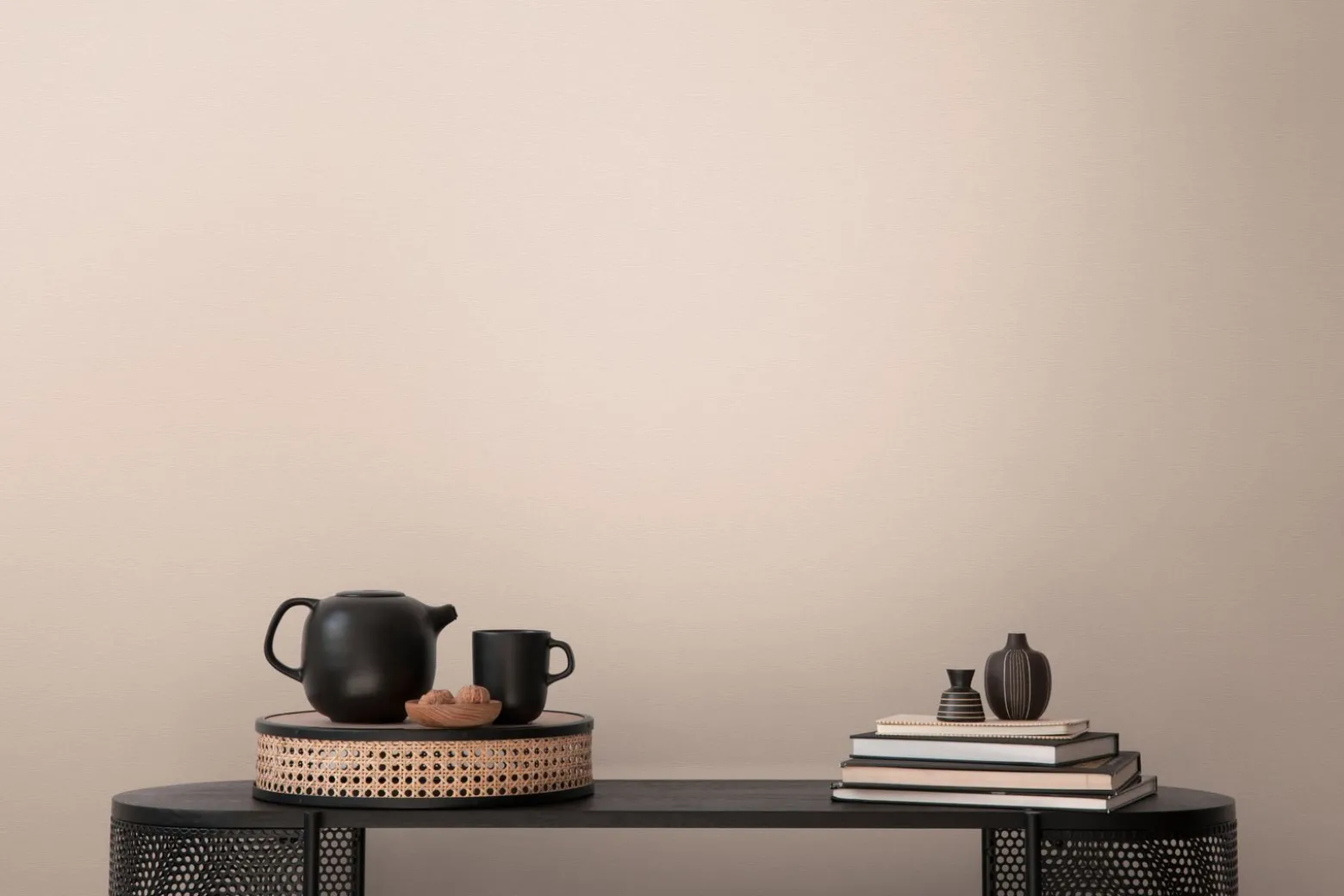Vliestapete Uni Modern Textiloptik Creme Beige 3957-57