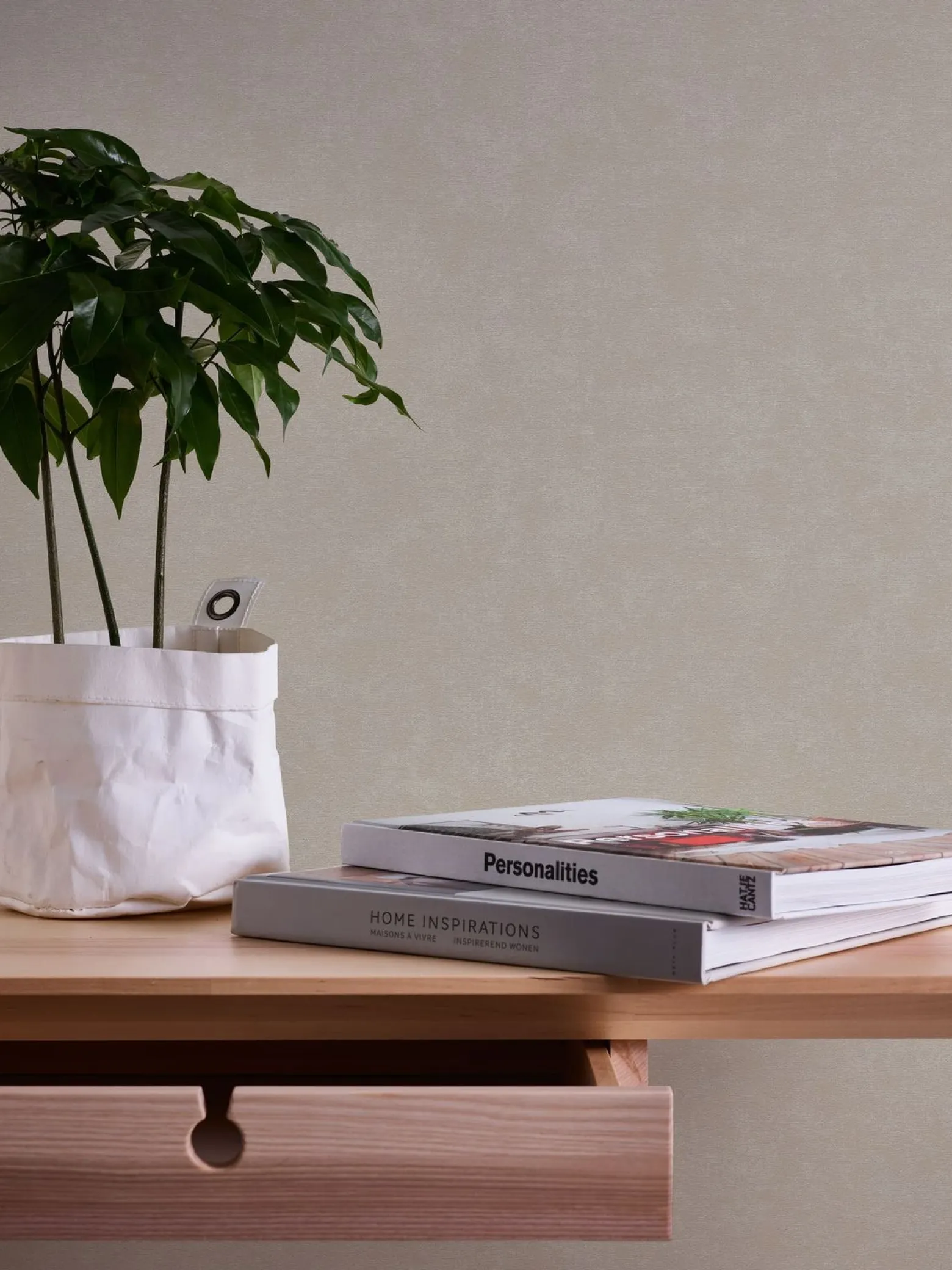 Vliestapete Uni Modern Textiloptik Grau Beige 39341-2