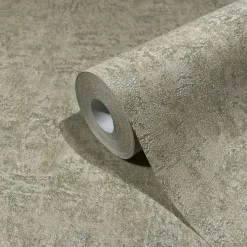 Vliestapete Uni Putz Optik Struktur Braun Grün 34522