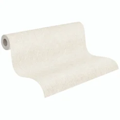 Vliestapete Uni Putzoptik Weiß Creme Metallic 79201-1