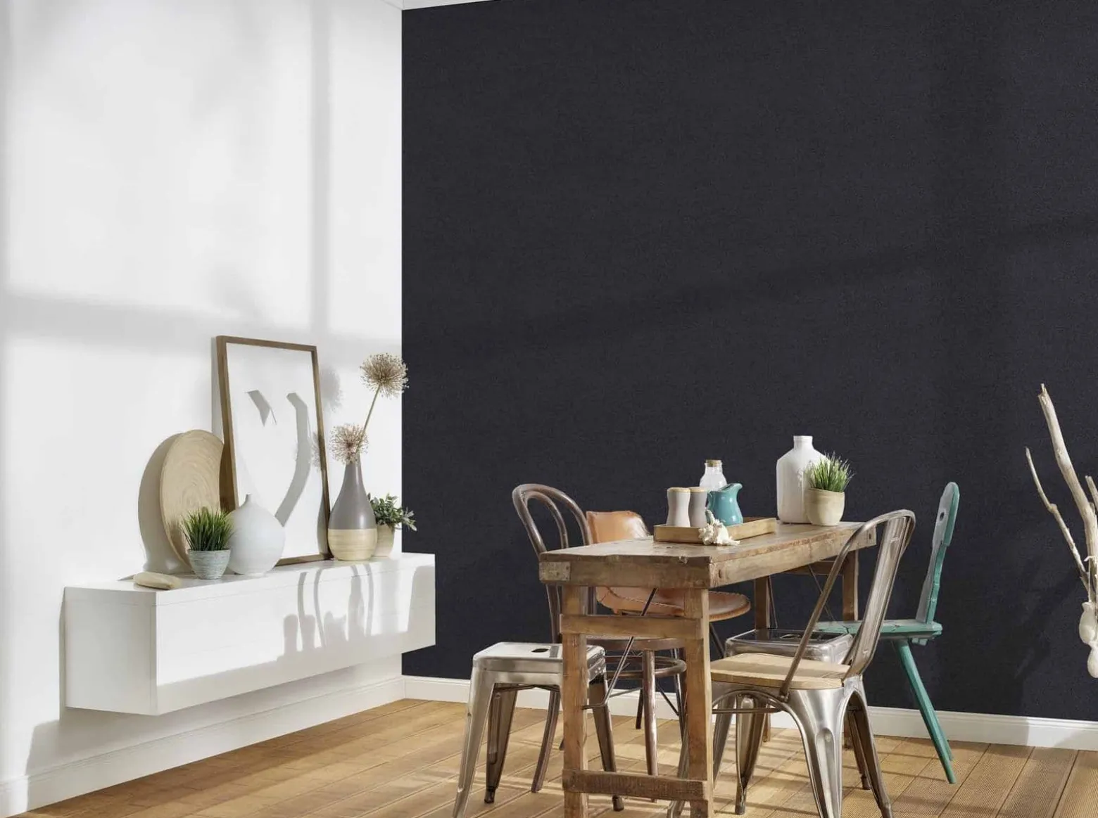 Vliestapete Uni schwarz 37555-4 | 375554