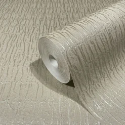 Vliestapete Uni Stoff Optik Beige Braun Metallic 34505