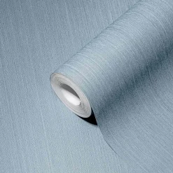 Vliestapete Uni Streifen Struktur blau 38098-7