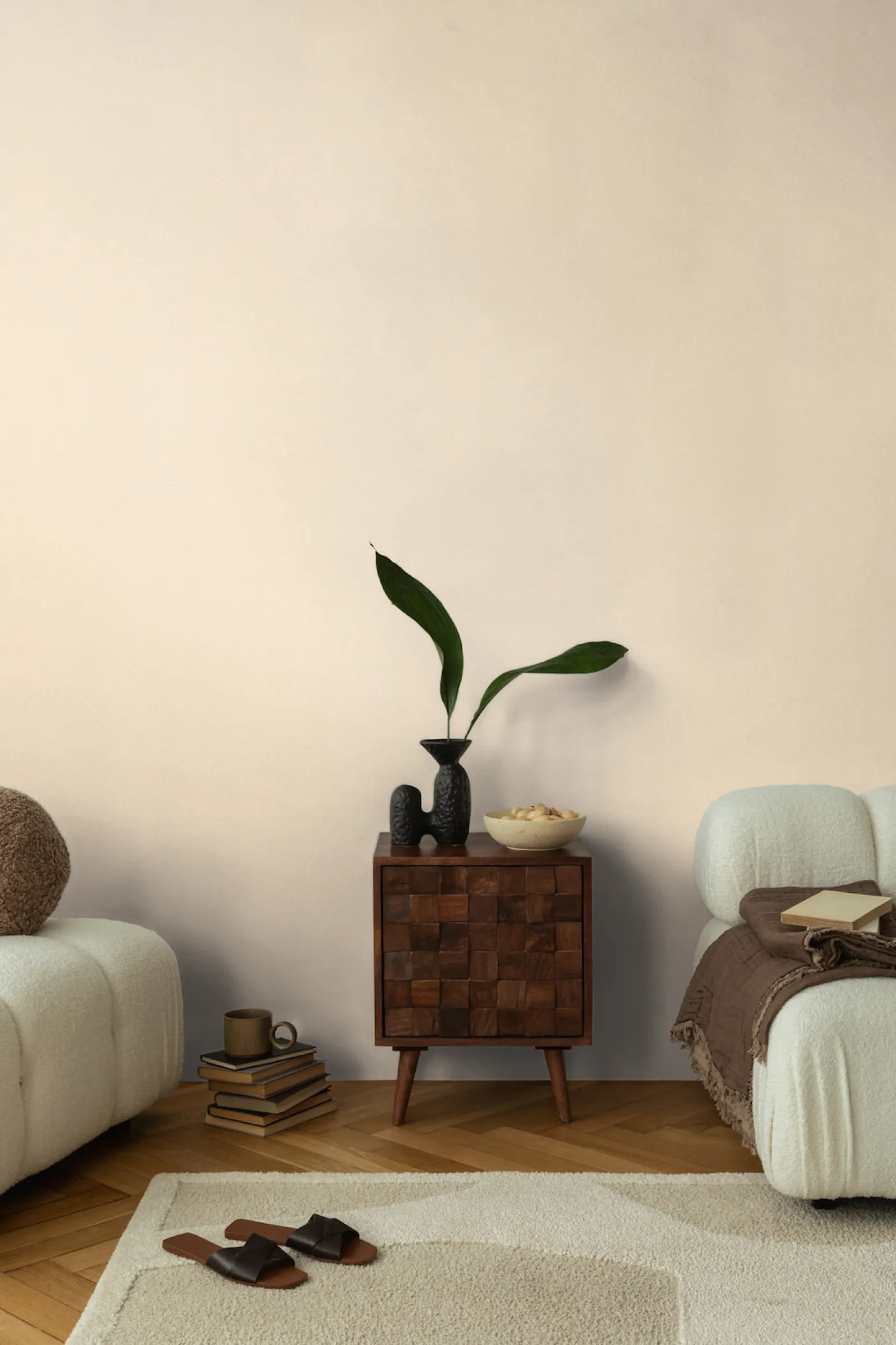 Vliestapete Uni Struktur Beige Silber Metallic 79065-3