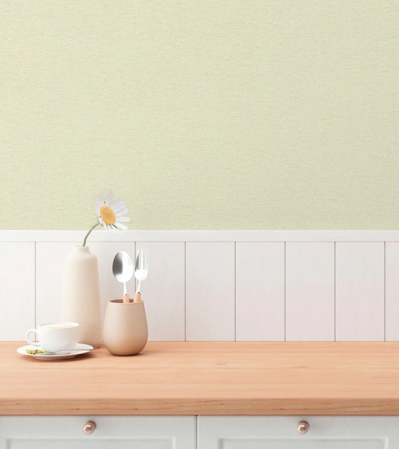 Vliestapete Uni Struktur Modern Grün Creme 79097-6