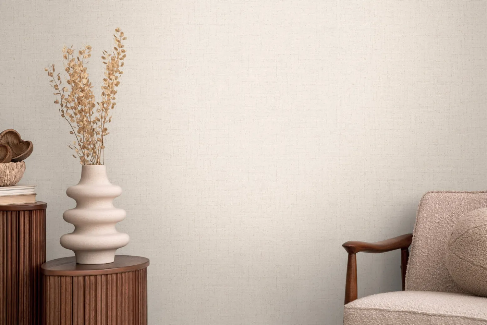 Vliestapete Uni Struktur Modern Grau Creme 79066-4