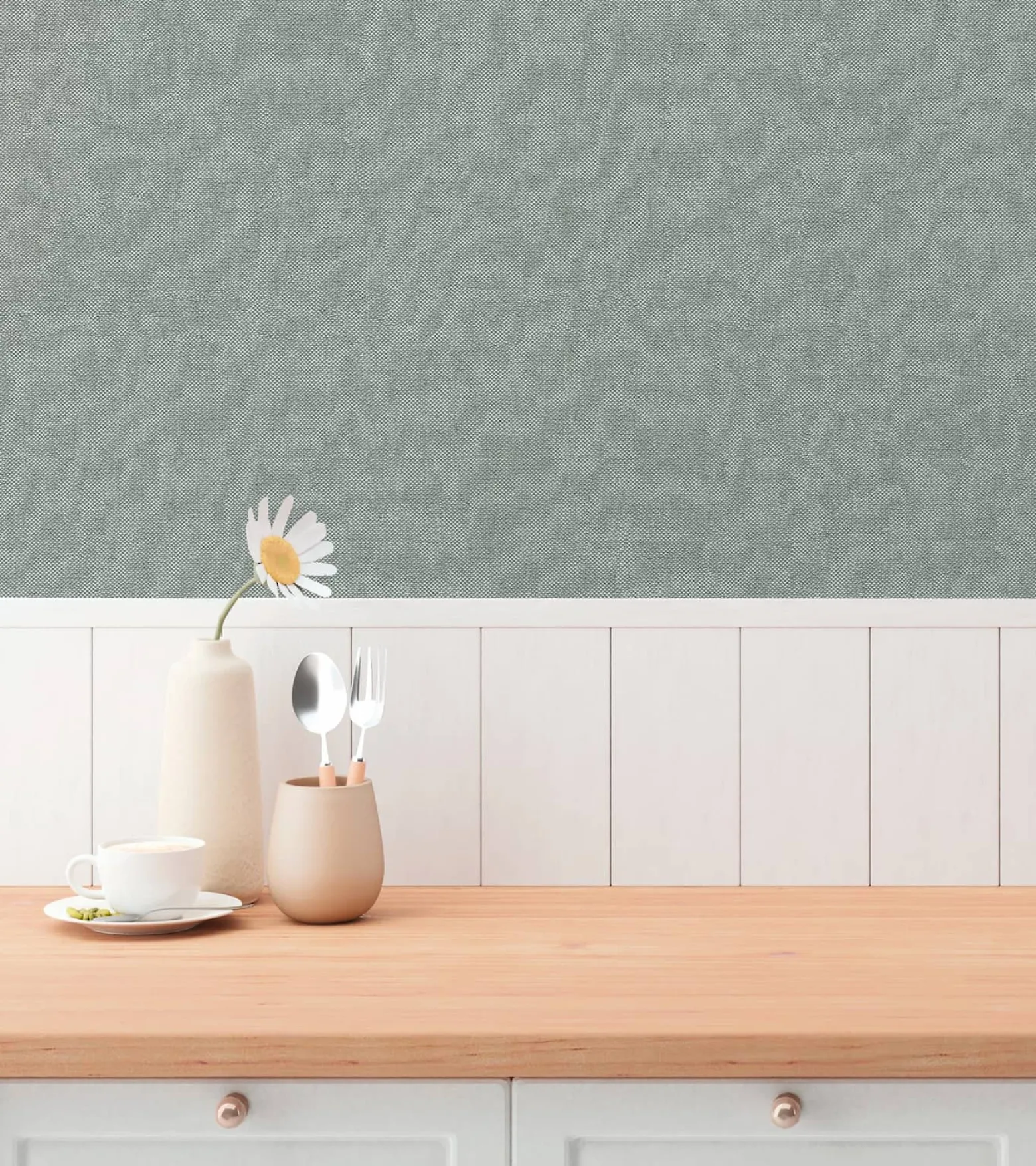 Vliestapete Uni Struktur Modern Blau Grün 79097-5