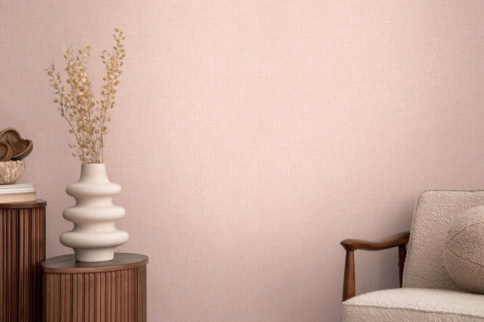 Vliestapete Uni Struktur Rosa Gold Metallic 79067-1
