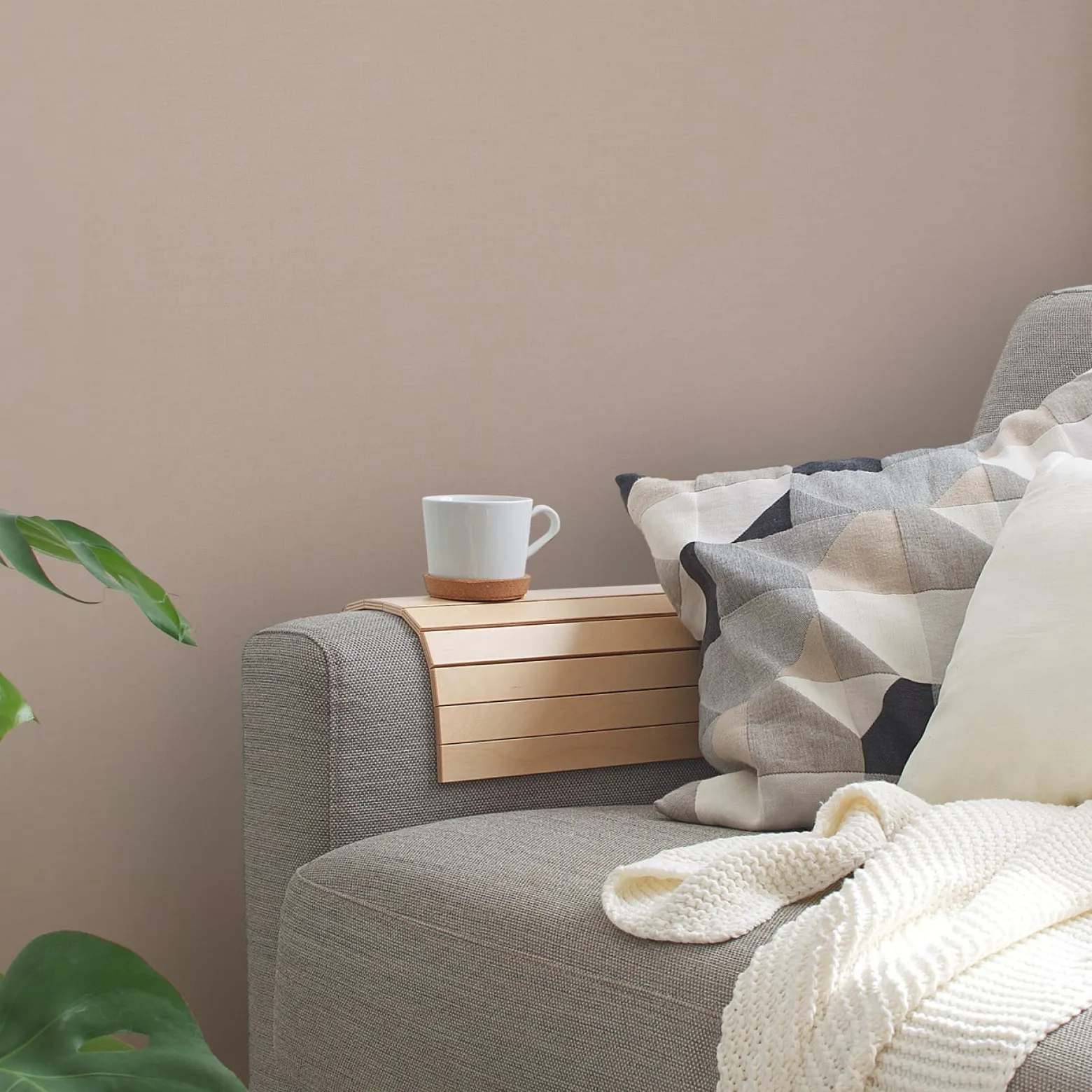 Vliestapete Uni Struktur Textil Optik Beige Grau 39097-1
