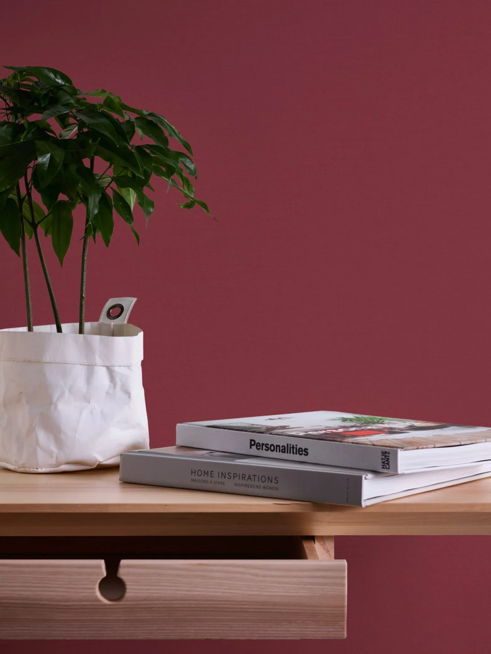 Vliestapete Uni Struktur Textil Optik Dunkelrot 39098-1