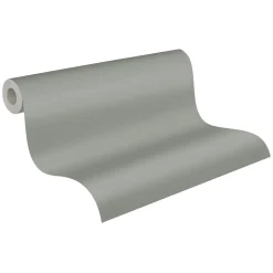 Vliestapete Uni Struktur Textil Optik Grün Grau 39097-6