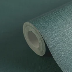 Vliestapete Uni Struktur Textil Optik Grün 39098-4