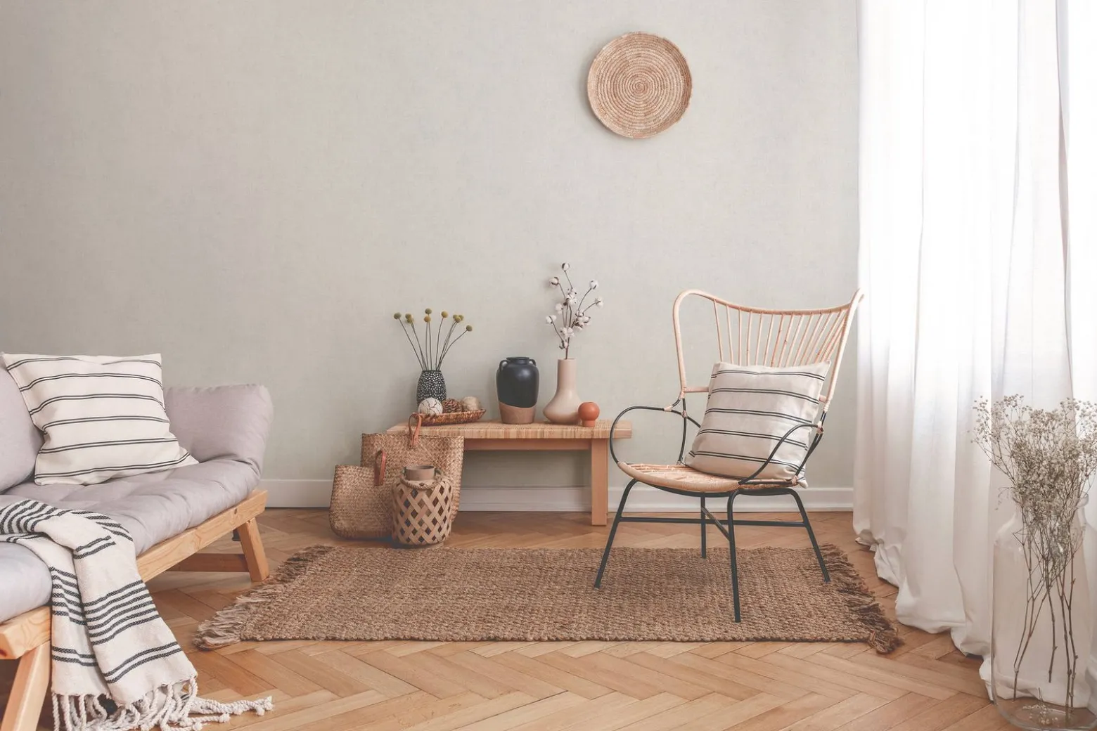 Vliestapete Unitapete meliert creme 37395-2