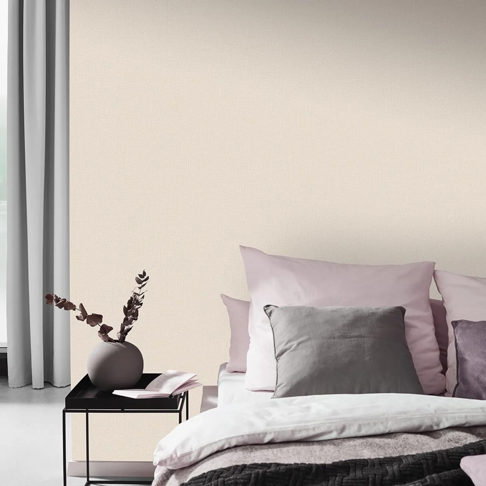 Vliestapete Uni Textil beige-braun 10215-32