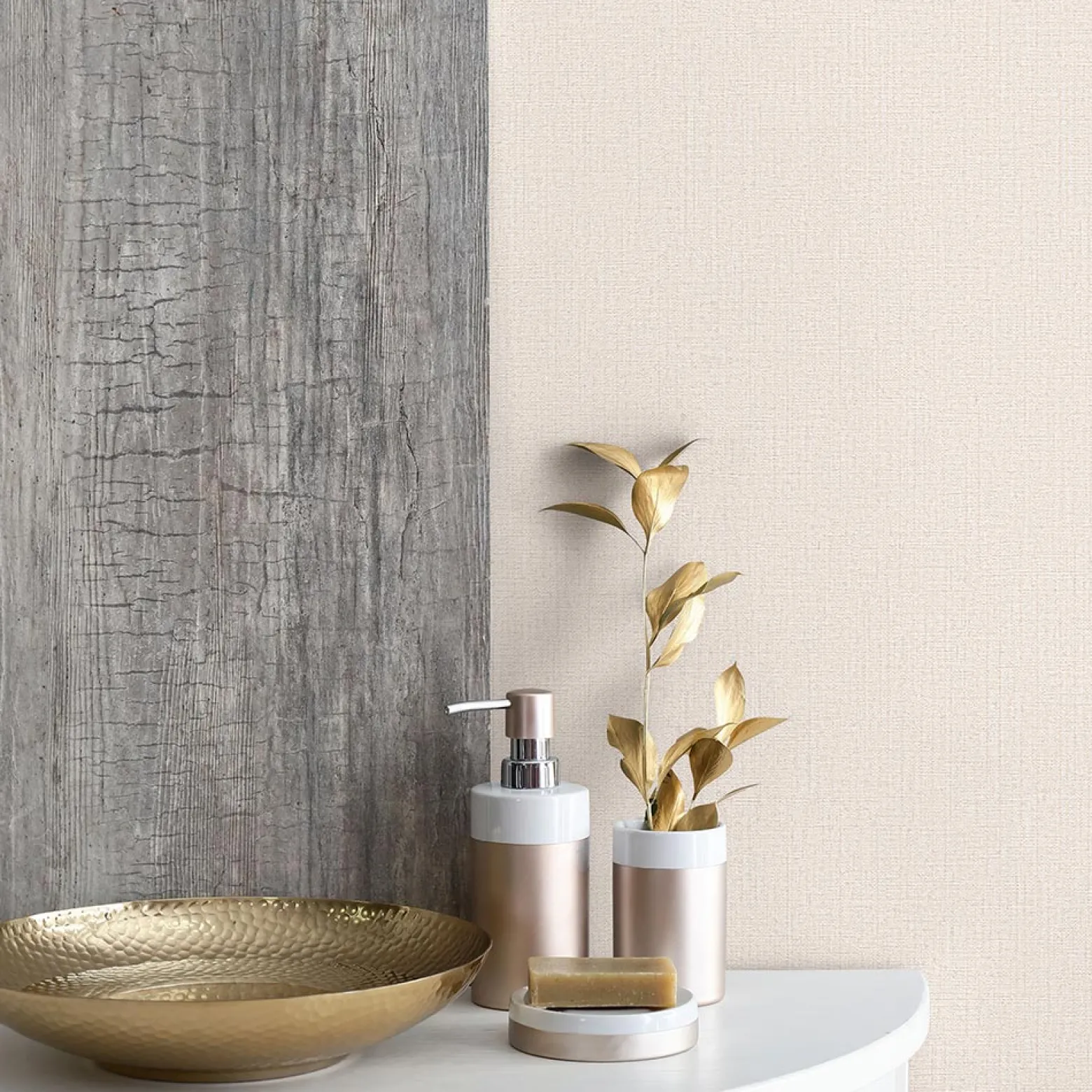 Vliestapete Uni Textil braun-beige 10215-02