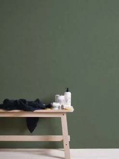 Vliestapete Uni Textil dunkelgrün Geo Nordic 37536-4