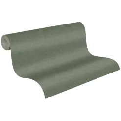 Vliestapete Uni Textil dunkelgrün Geo Nordic 37536-4