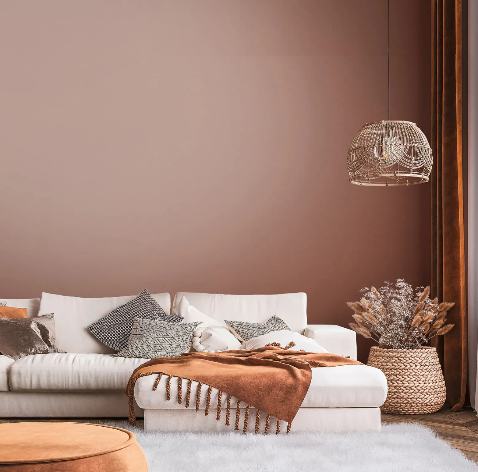 Vliestapete Uni Textil Optik Struktur Rot Braun 39266-1