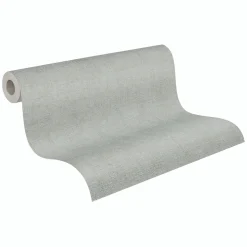 Vliestapete Uni Textiloptik Modern Grün Grau 79166-2