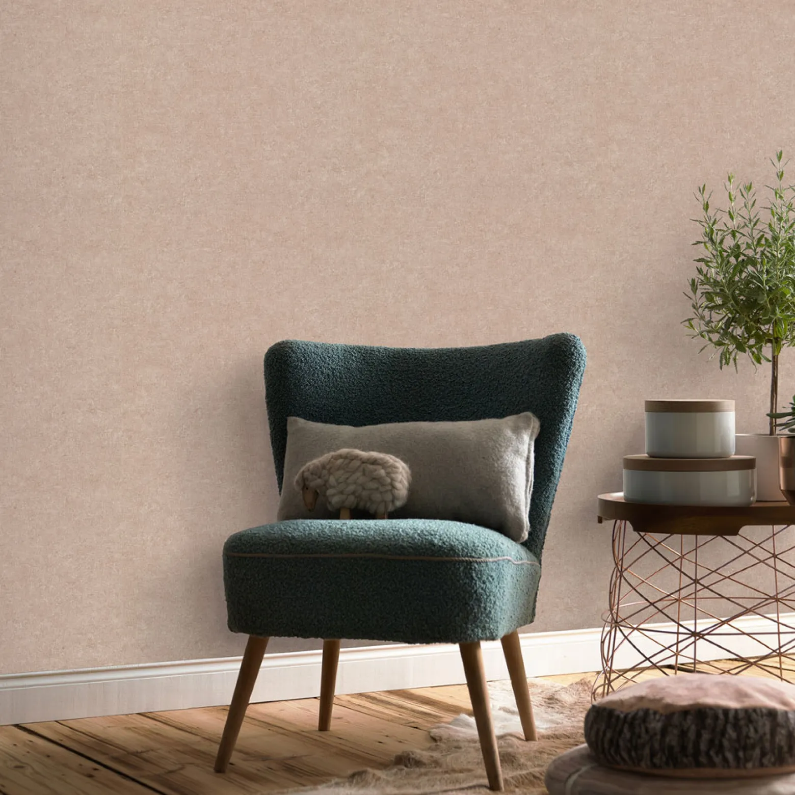 Vliestapete Uni Textiloptik Modern Beige 10430-25