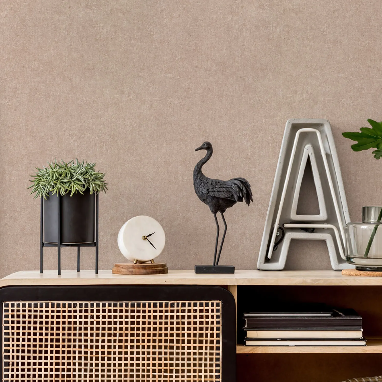 Vliestapete Uni Textiloptik Modern Beige 10430-25