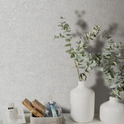 Vliestapete Uni Textiloptik Modern Hellgrau 10430-31