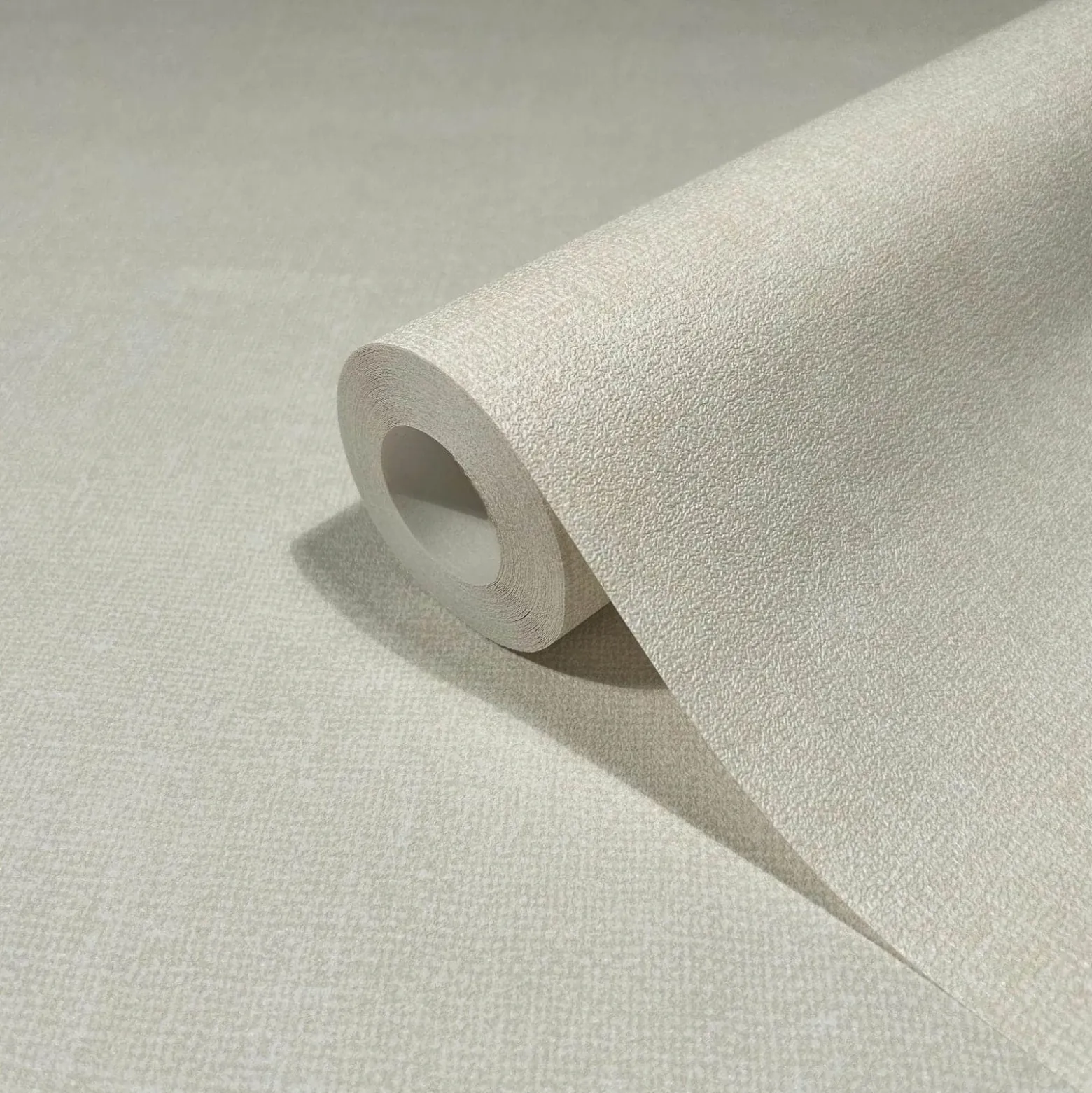 Vliestapete Uni Textil Optik Modern Creme Beige 45770