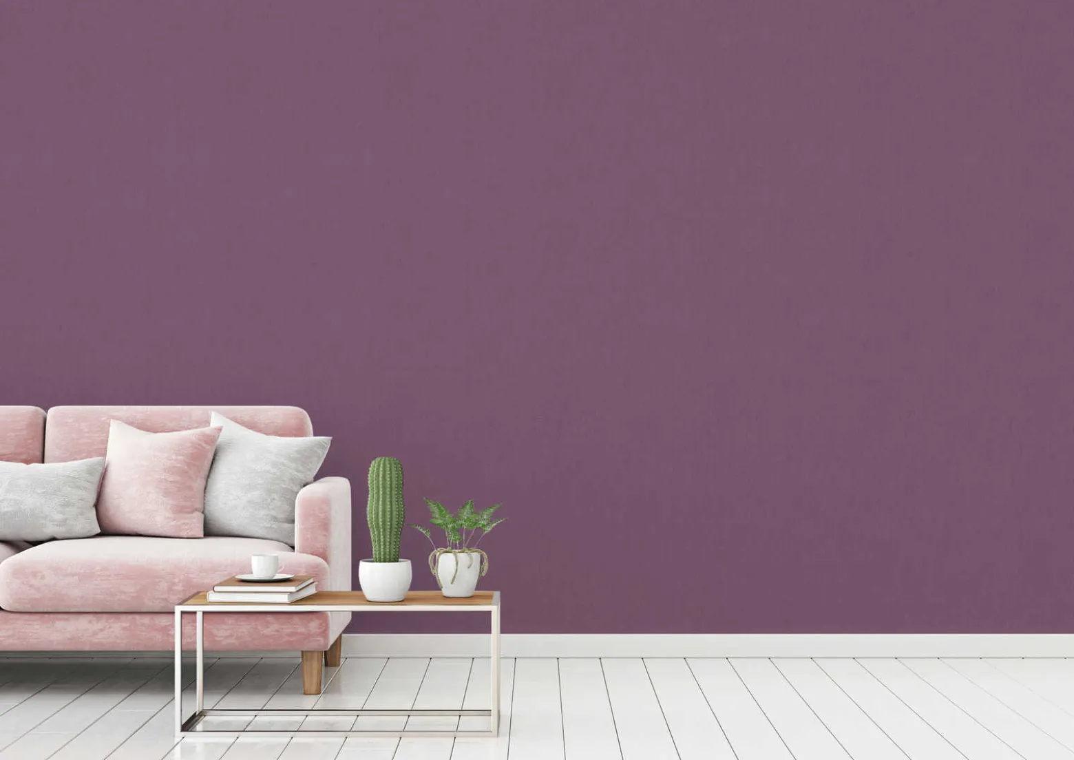 Vliestapete Uni Textil-Optik lila 37702-3