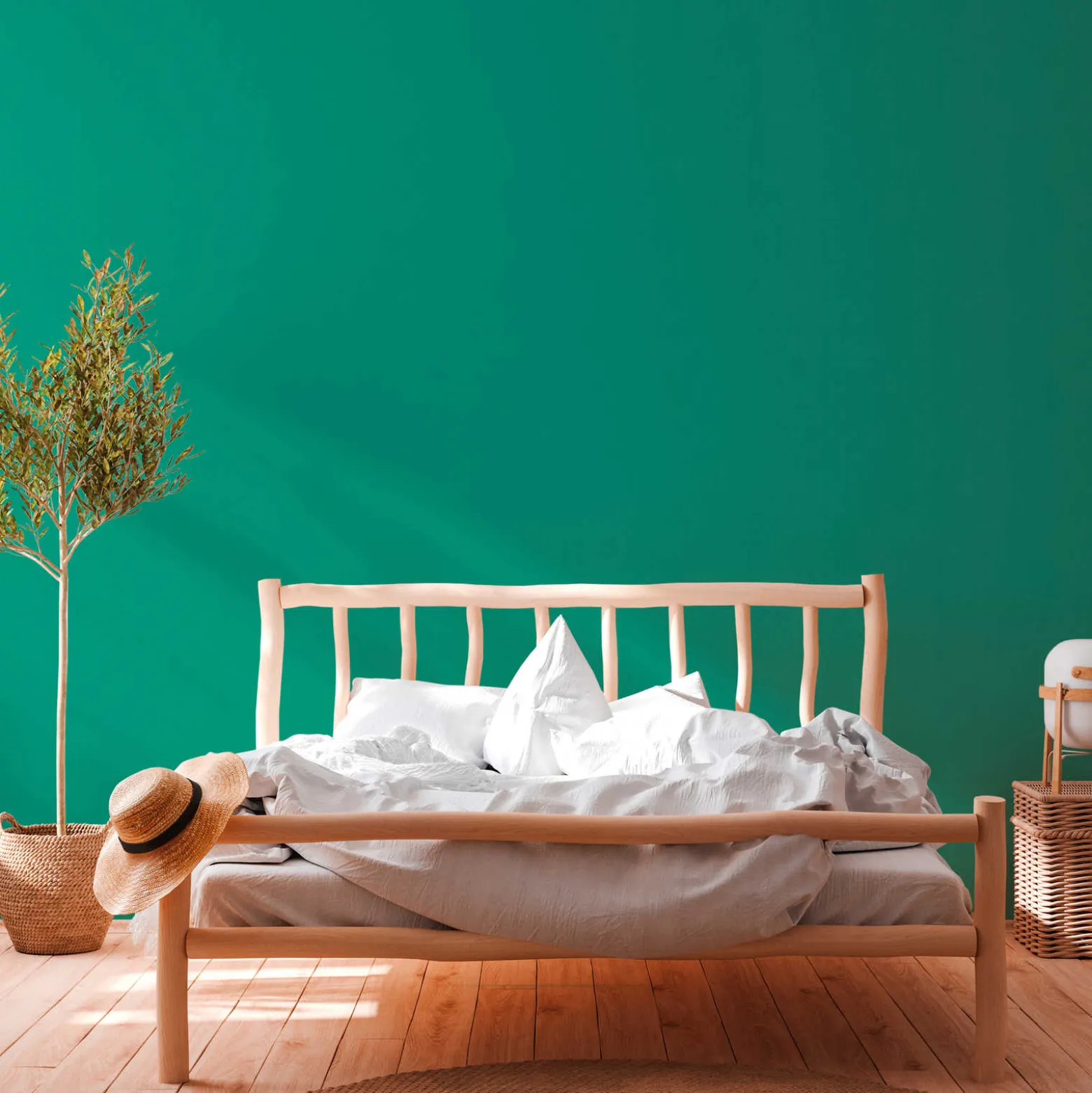 Vliestapete Uni Textil-Optik grün 37749-1