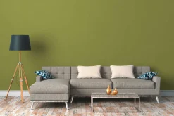 Vliestapete Uni Textil-Optik gelb-grün 37749-3