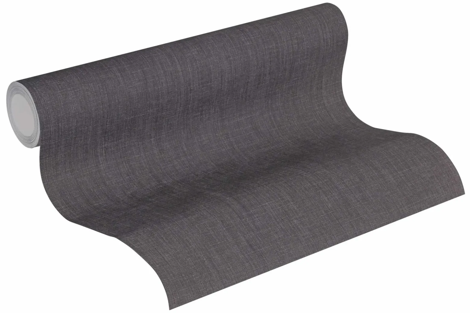 Vliestapete Uni Textil-Optik schwarz 36922-2