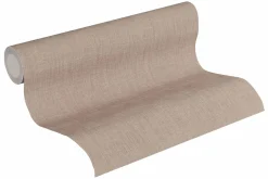 Vliestapete Uni Textil-Optik graubraun 36922-5